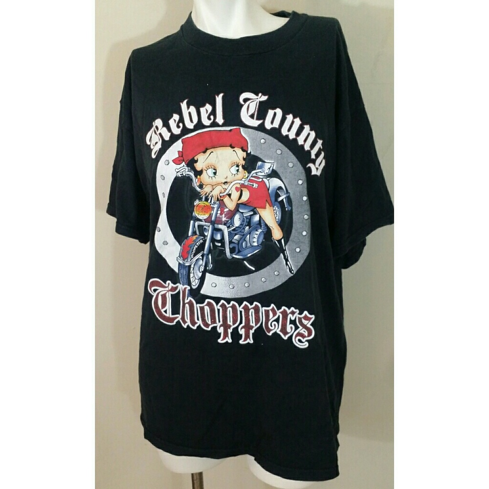 Betty Boop Rebel County Choppers graphic tee shirt
